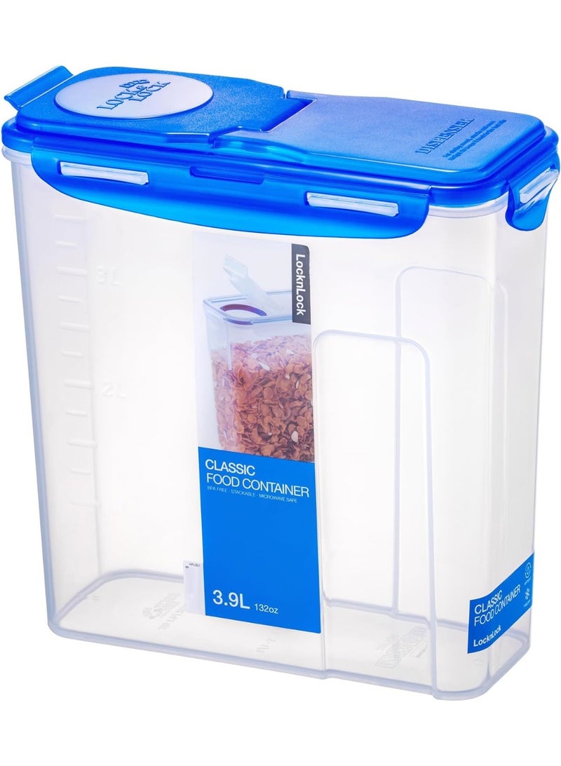 موزع حبوب طعام كلاسيكي محكم الإغلاق، خالٍ من مادة BPA، قابل للتكديس، آمن للاستخدام في الميكروويف، سعة 3.9 لتر